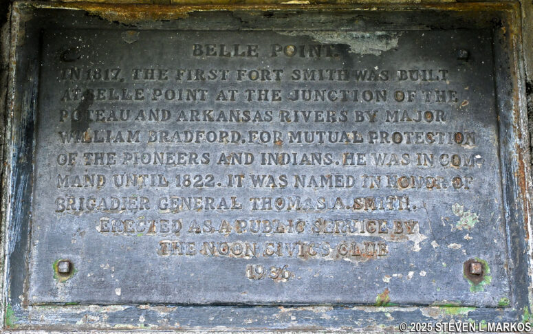 Belle Point Historical Marker on the River Loop Trail at Fort Smith National Historic Site