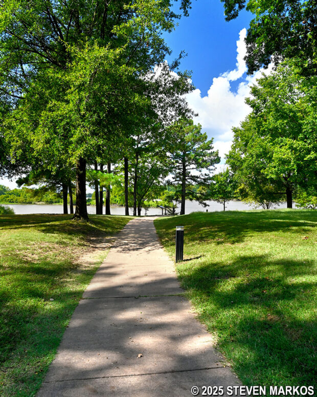 Path leading to the Arkansas River on the River Loop Trail at Fort Smith National Historic Site