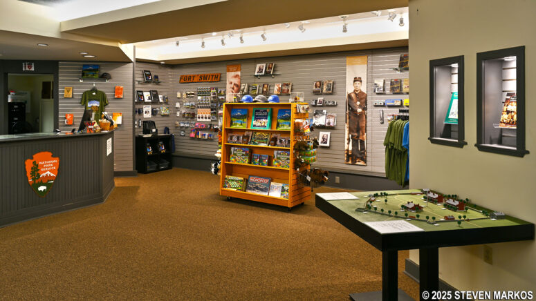 Information desk and souvenir store at the Fort Smith National Historic Site Visitor Center