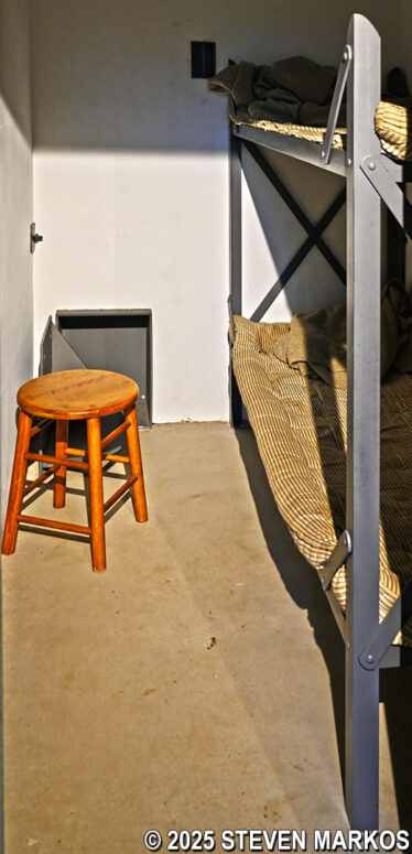 Replica of a cell interior in the second jail at the Fort Smith National Historic Site Visitor Center