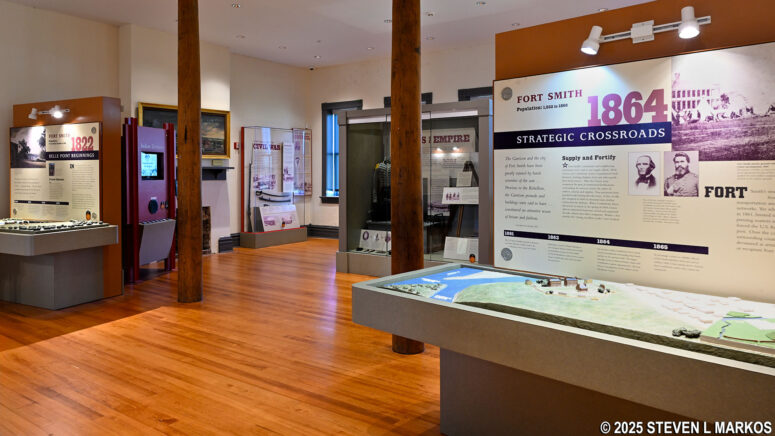 Exhibit area on Fort Smith's history at the Fort Smith National Historic Site Visitor Center
