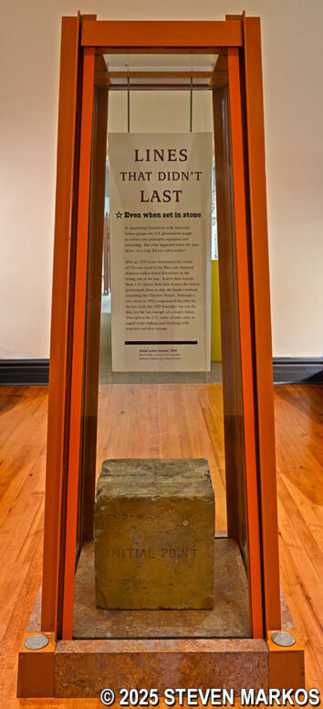 Original 1858 Initial Point Marker on display at the Fort Smith National Historic Site Visitor Center