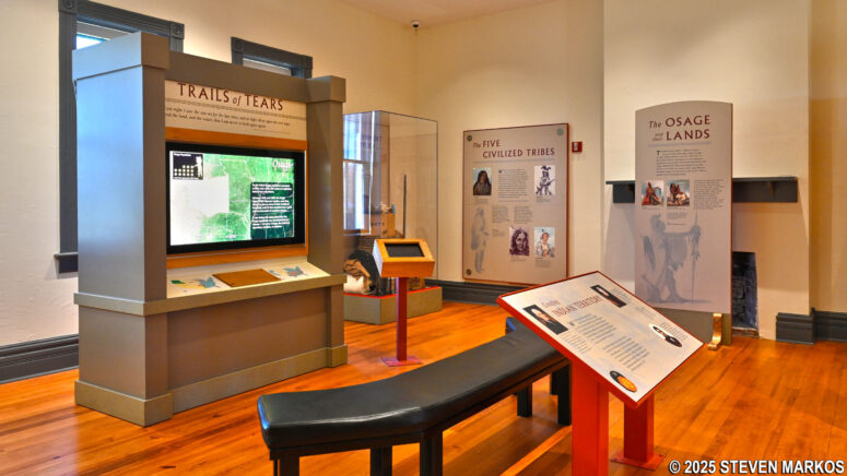 Indian Territory exhibit with Trail of Tears animated map at the Fort Smith National Historic Site Visitor Center
