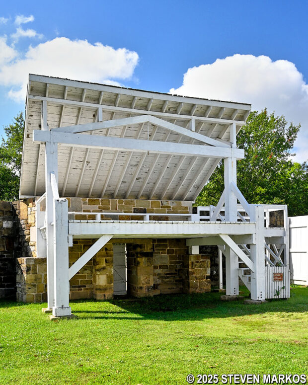 Reconstructed 1886 gallows at Fort Smith National Historic Site