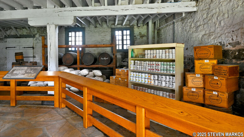 Reproduction of the 1850s commissary interior at Fort Smith National Historic Site