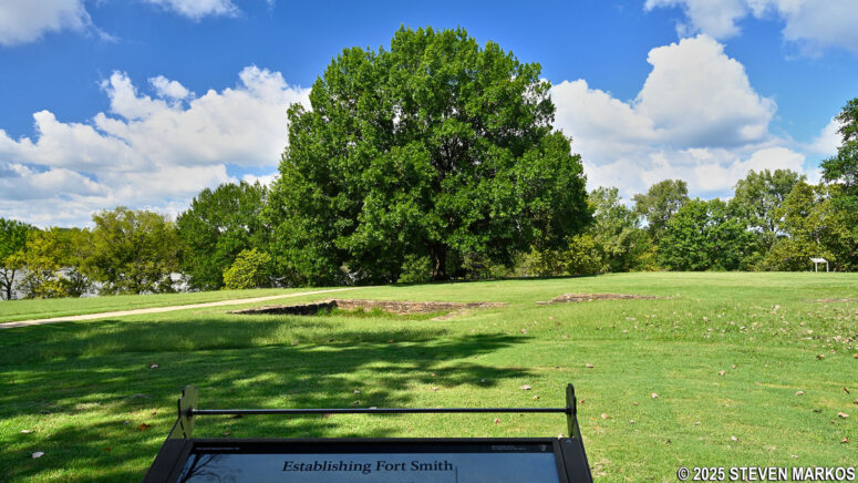 Blockhouse foundation from the first Fort Smith at Fort Smith National Historic Site