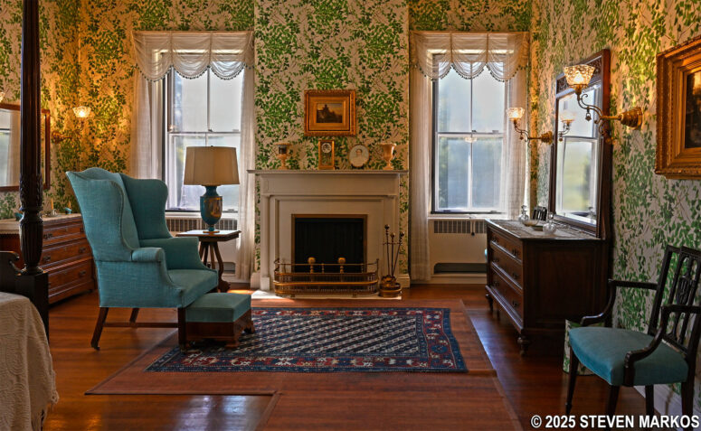 Bedroom on the second floor of the Billings Mansion at Marsh-Billings-Rockefeller National Historical Park