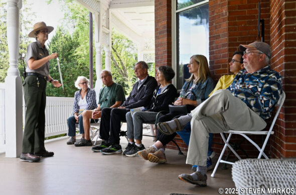 Ranger conducts at tour of the Billings Mansion at Marsh-Billings-Rockefeller National Historical Park