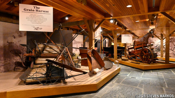Antique farm equipment at the Vermont Farm Life Museum, Billings Farm and Museum in Woodstock, Vermont