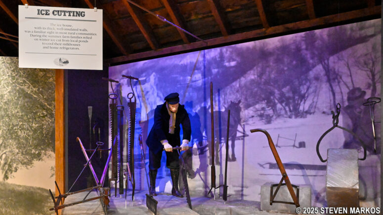Ice cutting exhibit at the Vermont Farm Life Museum, Billings Farm and Museum in Woodstock, Vermont