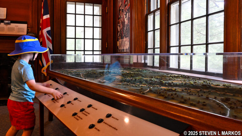 Map of the North Bridge area in the Visitor Center at Minute Man National Historical Park