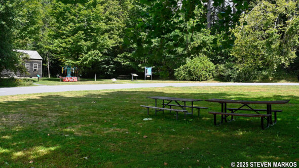 Picnic tables at the North Bridge Unit of Minute Man National Historical Park