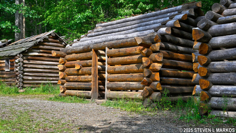 Reproductions of soldier huts at the Pennsylvania Line Encampment Site in the Jockey Hollow unit of Morristown National Historical Park