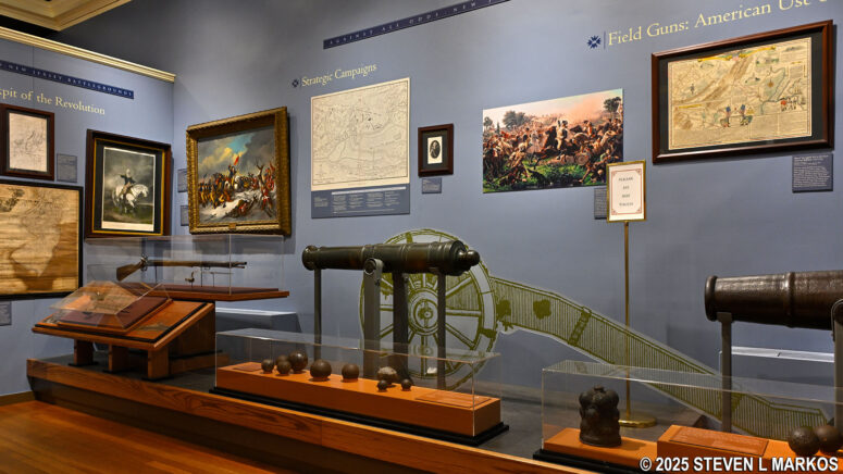 18th Century cannon and musket exhibit in the Washington's Headquarters Museum at Morristown National Historical Park