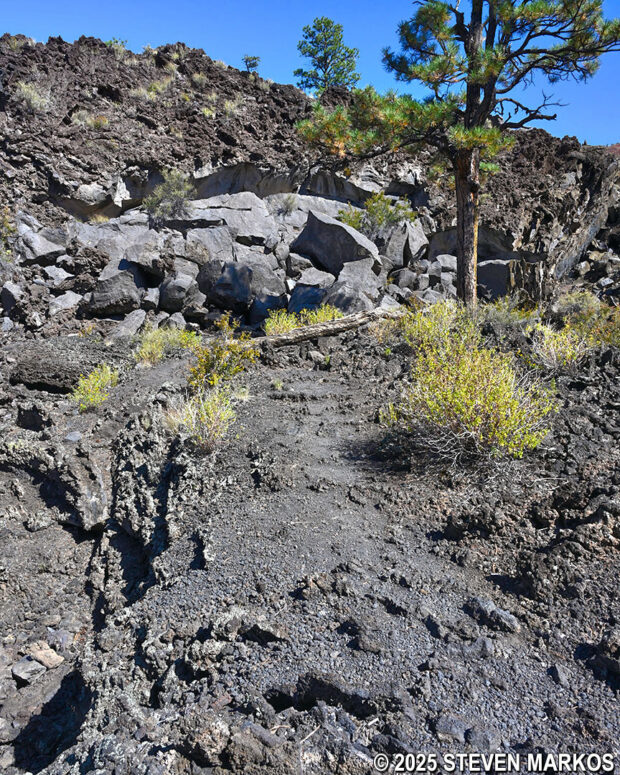 Uphill section at the eastern end of the A'a Trail at Sunset Crater Volcano National Monument