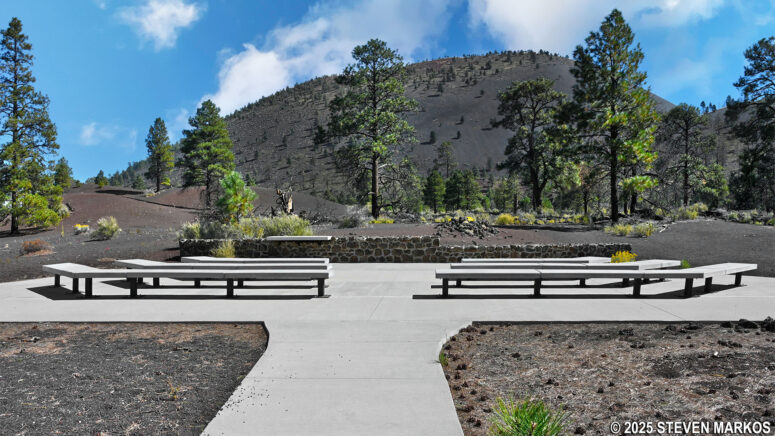 Outdoor amphitheater on the Lava Flow Trail at Sunset Crater Volcano National Monument