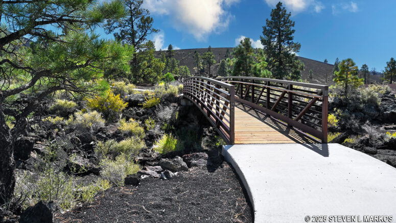 Bridge over the Bonito Lava Flow on the Lava Flow Trail at Sunset Crater Volcano National Monument