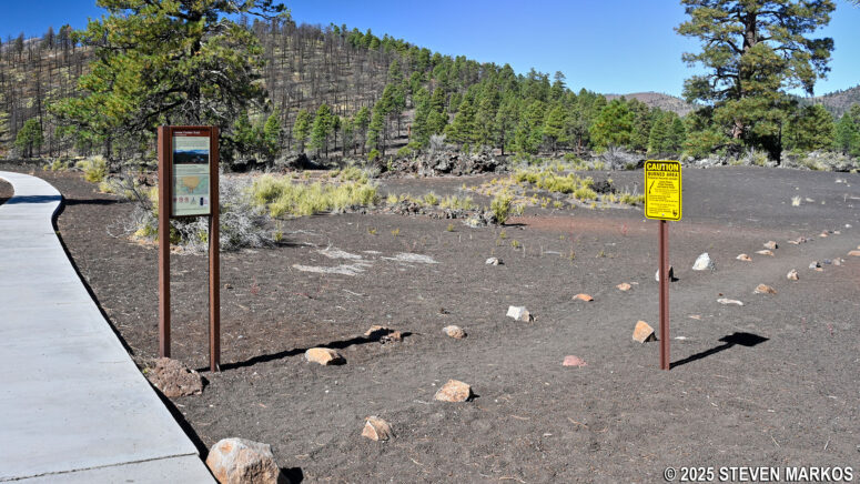 Eastern tailhead for the Lenox Crater Trail at Sunset Crater Volcano National Monument