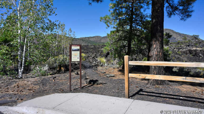 Eastern trailhead for the Lava's Edge Trail at Sunset Crater Volcano National Monument