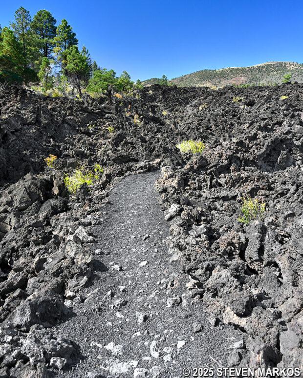 Rocky terrain on the Lava's Edge Trail at Sunset Crater Volcano National Monument