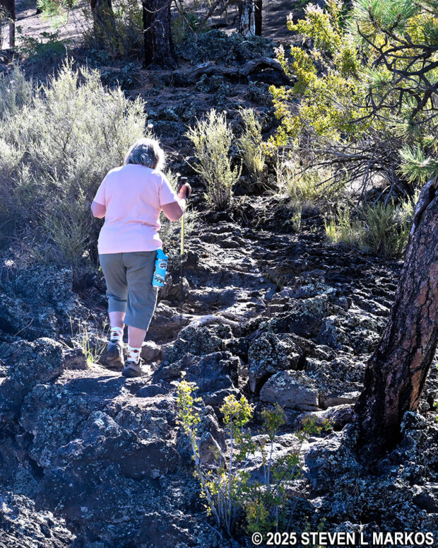 Rough terrain on the A'a Trail at Sunset Crater Volcano National Monument
