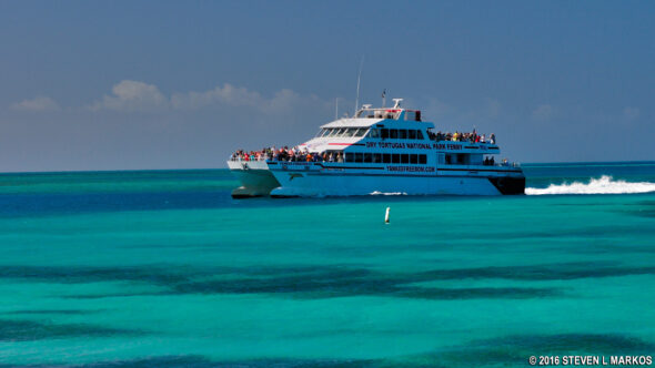 Yankee Freedom Ferry arrives at Garden Key in Dry Tortugas National Park