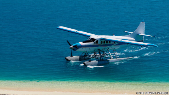 Arriving at Garden Key in Dry Tortugas National Park by seaplane