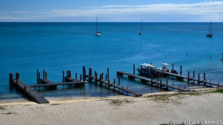 Boat slips at Garden Key in Dry Tortugas National Park