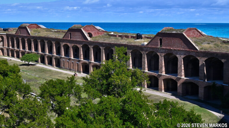 Traverse magazines on the top level of Fort Jefferson, Dry Tortugas National Park