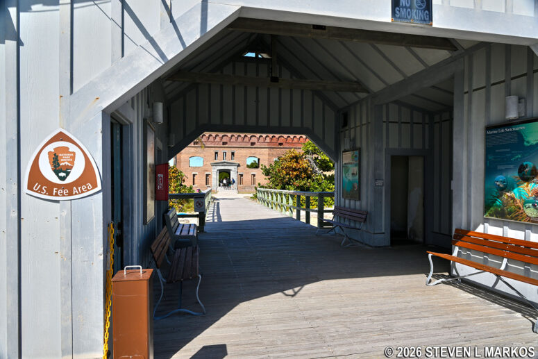 Changing rooms are located in the dock house on Garden Key, Dry Tortugas National Park