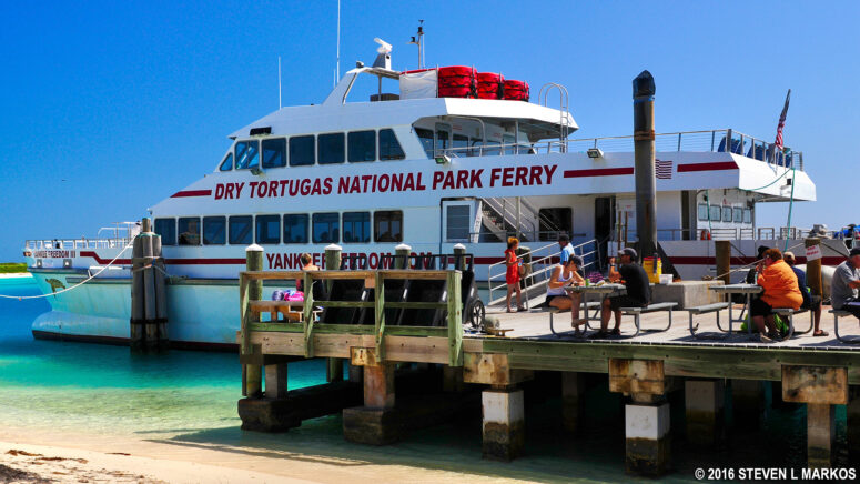 Picnicking on the dock at Garden Key in Dry Tortugas National Park