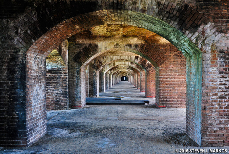 Casemates at Fort Jefferson form an unending series of empty rooms, Dry Tortugas National Park