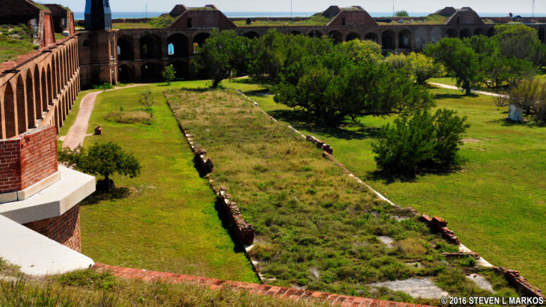 Foundation of the Enlisted Men’s Barracks at Fort Jefferson on Garden Key in Dry Tortugas National Park