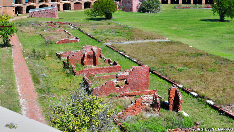 Ruins of the Officers’ Quarters at Fort Jefferson on Garden Key in Dry Tortugas National Park