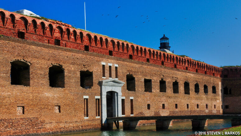 Second level embrasures at Fort Jefferson were never completed, Dry Tortugas National Park