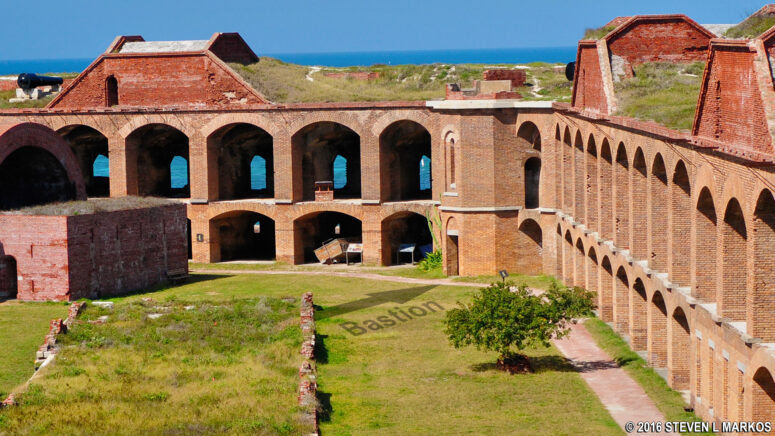 Corner bastion at Fort Jefferson of Fort Jefferson on Garden Key in Dry Tortugas National Park