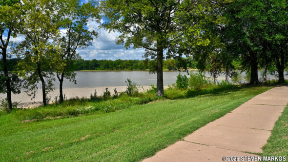 View of the Arkansas River from the River Loop Trail at Fort Smith National Historic Site