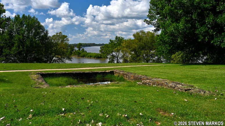 Ruins of the first Fort Smith on the River Loop Trail at Fort Smith National Historical Park