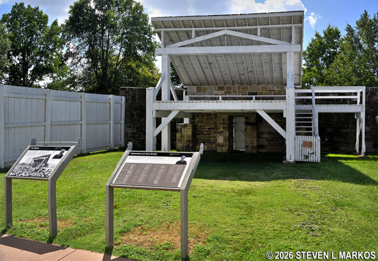 Reconstructed gallows at Fort Smith, Fort Smith National Historic Site