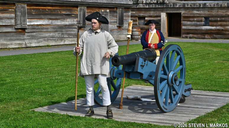 Rangers at Fort Stanwix demonstrate how a cannon is fired, Fort Stanwix National Monument