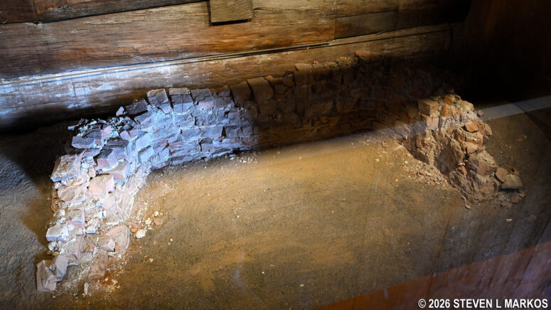 Ruins of an original fireplace at Fort Stanwix, Fort Stanwix National Monument