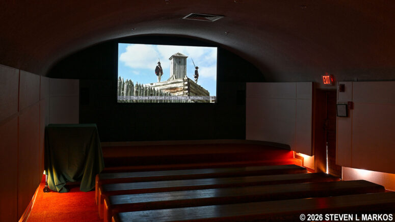 Theater room inside the Gregg Barracks at Fort Stanwix, Fort Stanwix National Monument