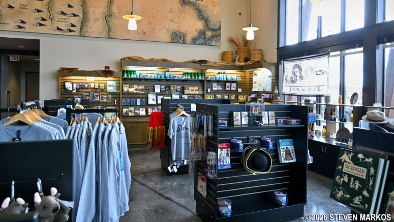 Souvenir and bookstore inside the Visitor Center at Fort Stanwix National Monument
