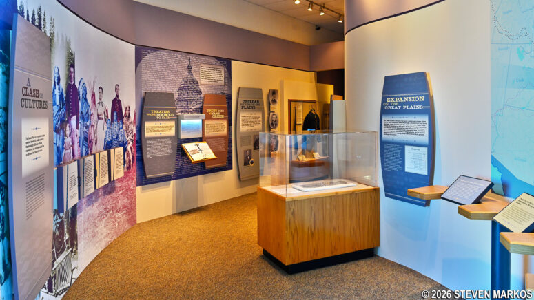 Exhibit area at the Washita Battlefield National Historic Site Visitor Center