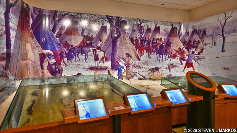 Mural of the Battle of the Washita at the Washita Battlefield National Historic Site Visitor Center