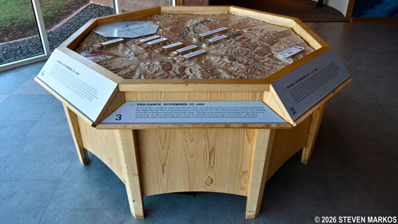Topographic table map of the Battle of the Washita at the Washita Battlefield National Historic Site Visitor Center