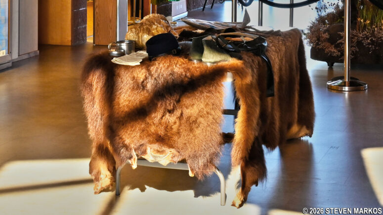Touch table featuring replica items from the Battle of the Washita at the Washita Battlefield National Historic Site Visitor Center