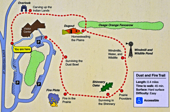 Dust and Fire Trail map, Washita Battlefield National Historic Site