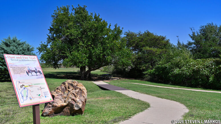 Eastern trailhead of the Dust and Fire Trail at Washita Battlefield National Historic Site