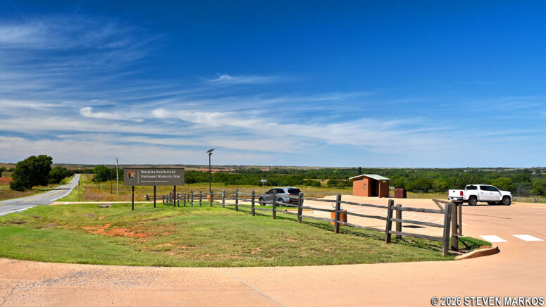 Battlefield Overlook parking lot at Washita Battlefield National Historic Site